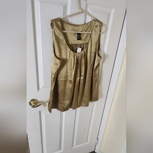 New York & Company Green and Gold Blouse